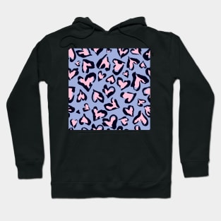 Cute Leopard Heart Pattern Print Hoodie